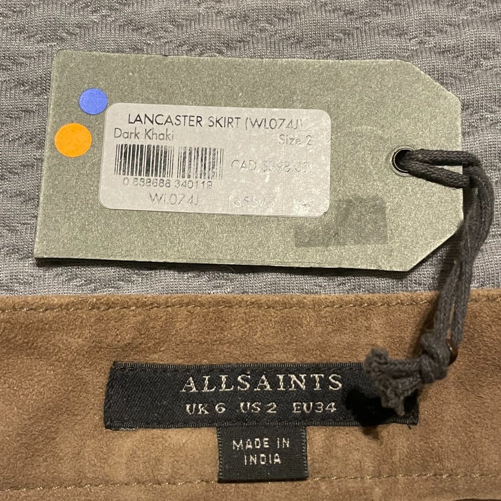 Brand new All Saints Leather Mini Skirt Size 2 - Picture 9 of 11